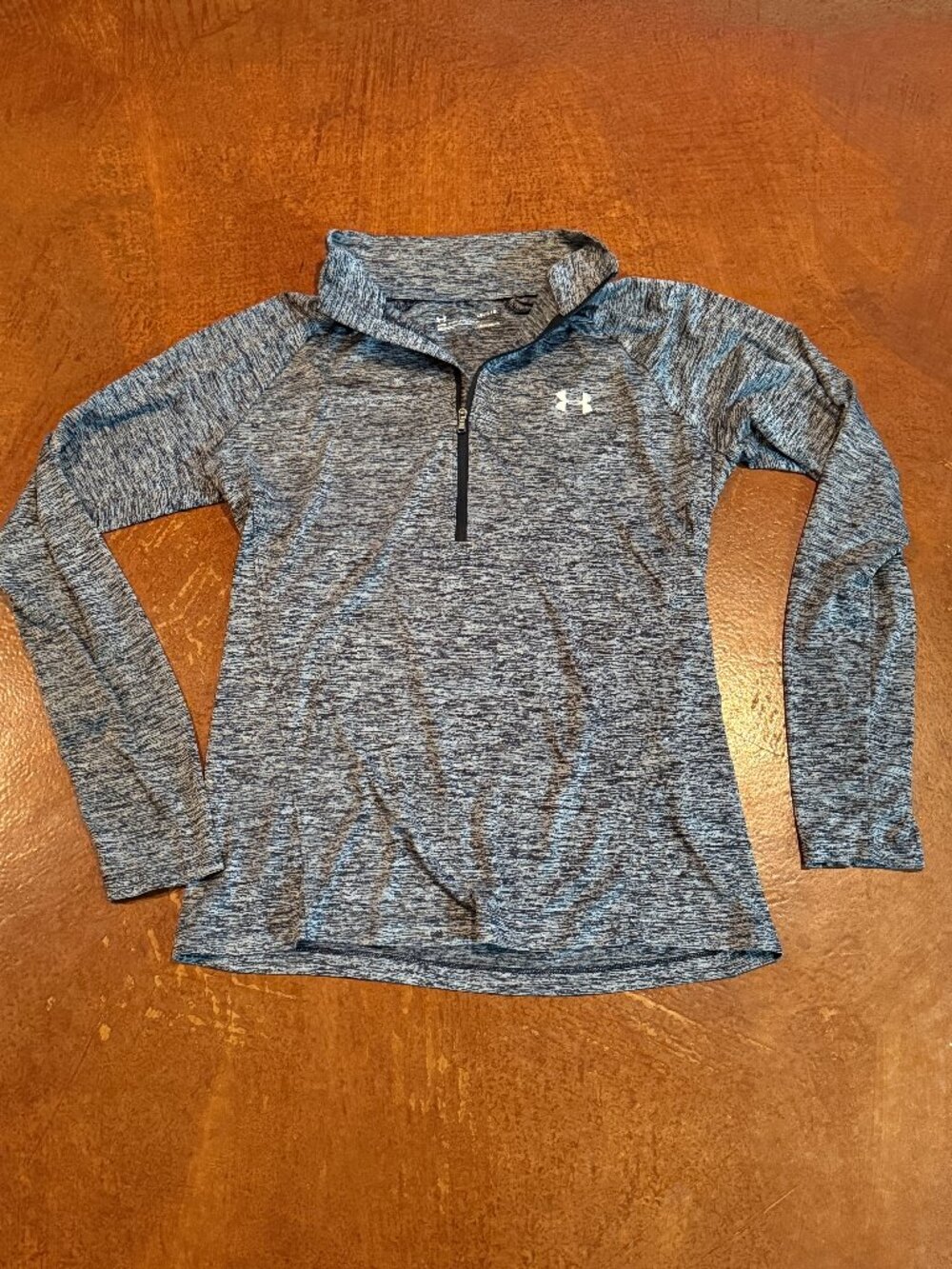 Under Armour Womens Gray Long Sleeve Quarter 1/4 Zip Activewear Top Size Large